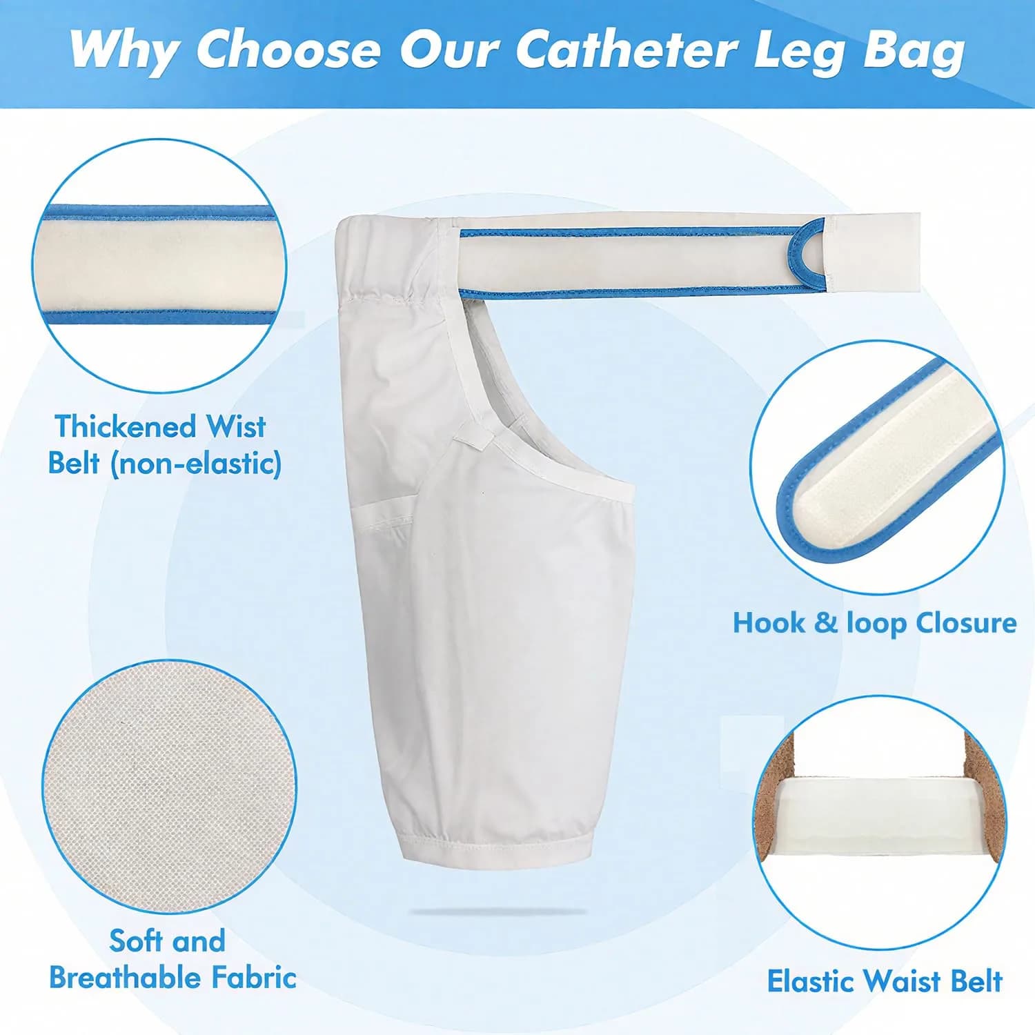 Mistuki Catheter Leg Bag Holder with Waist Belt & Thigh Pockets, Size L (118g) | Secure Tube Stabilization Device - view 4