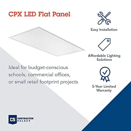 Lithonia Lighting CPX 2x4 LED Flat Panel Light, 2 ft. x 4 ft. | 4000 Lumens, Cool White, Non-Dimming, Satin Lens thumbnail 2