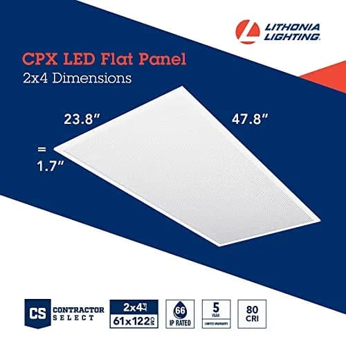 Lithonia Lighting CPX 2x4 LED Flat Panel Light 2 ft. x 4 ft. | 4000 Lumens, Cool White, White thumbnail 4
