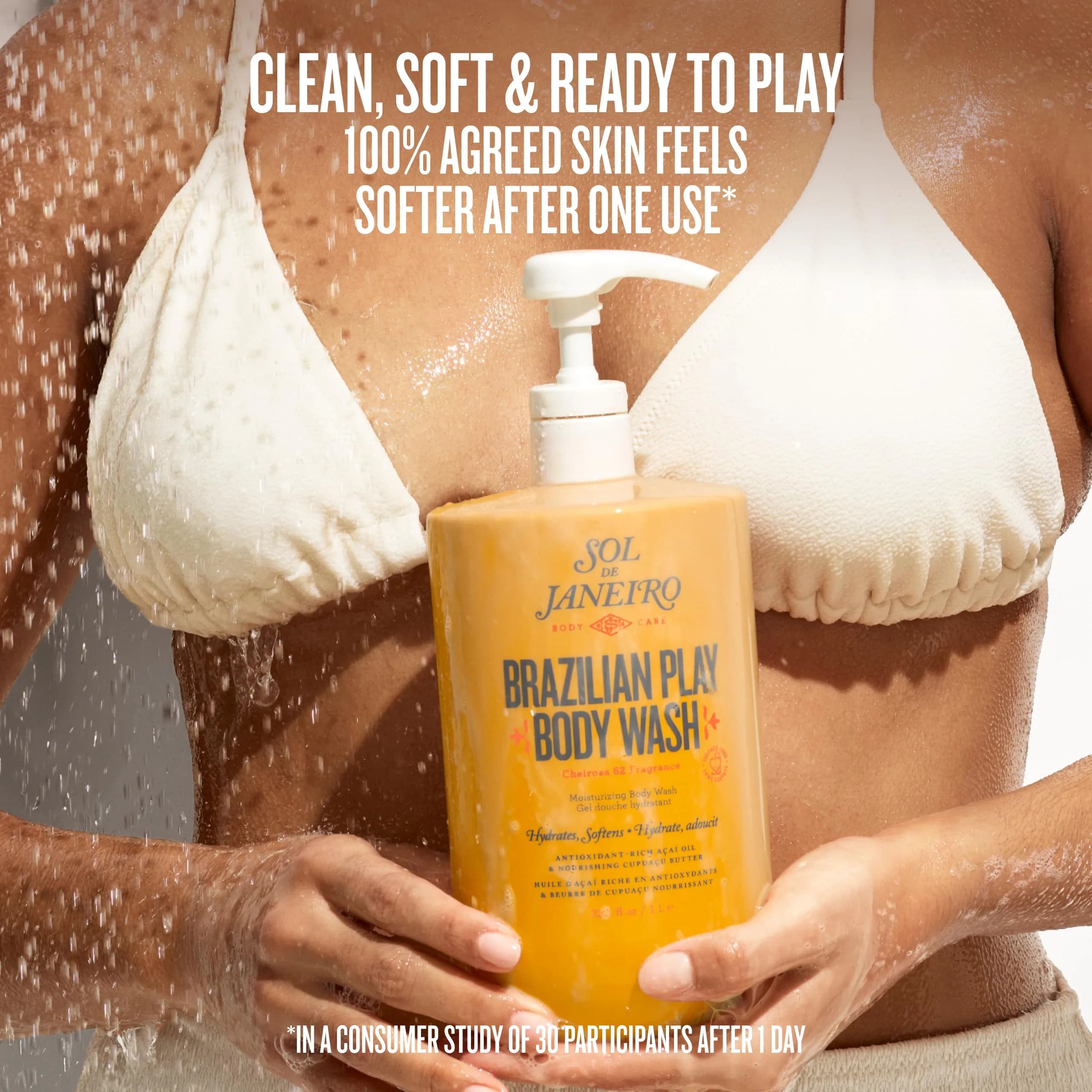 Sol de Janeiro Brazilian Play Moisturizing Shower Cream Gel Body Wash 1L (33.8 Fl Oz) | Sulfate-Free Hydration with Cheirosa 62 Fragrance - view 4