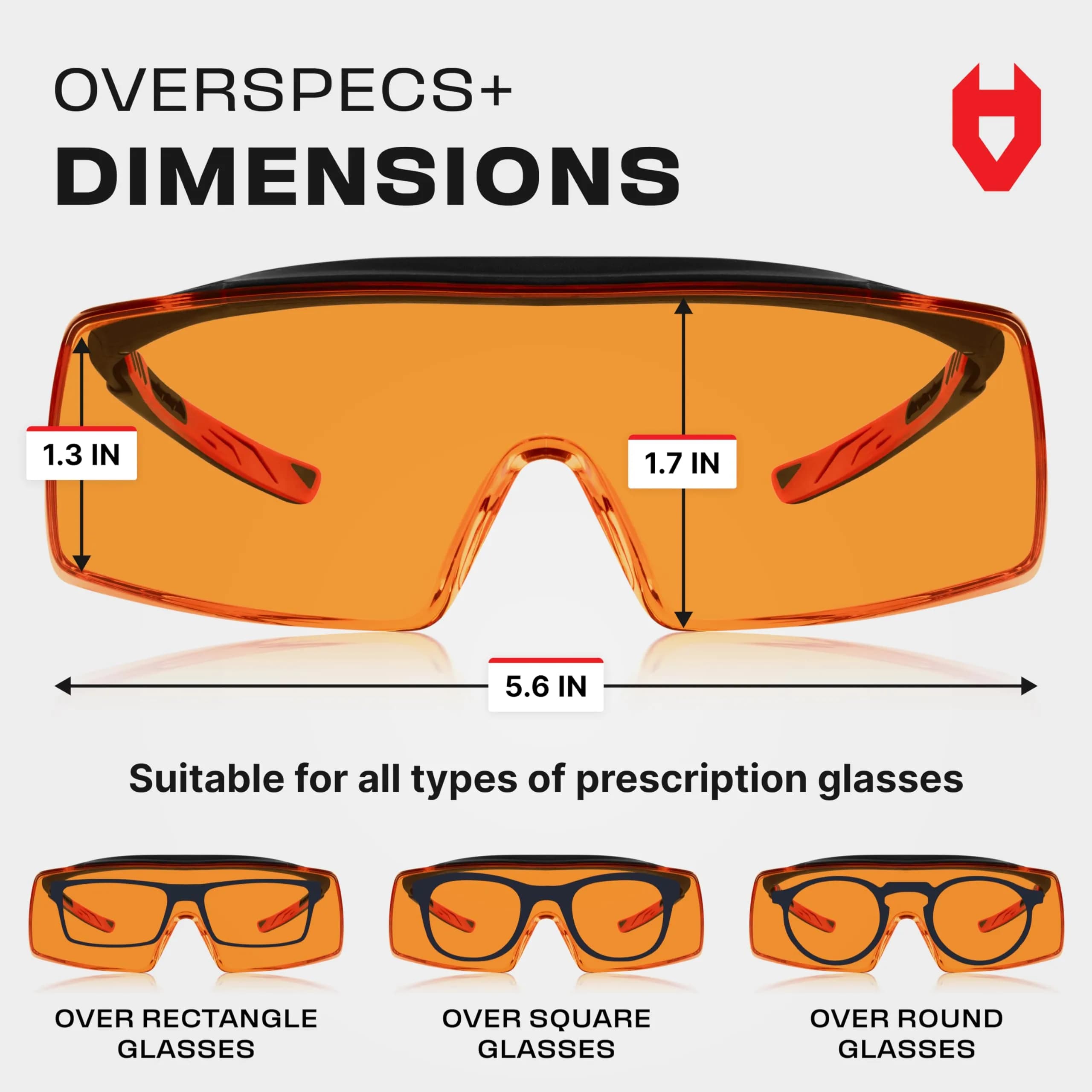 NoCry Blue Light Blocking Safety Glasses Over Eyeglasses — Orange Lens, ANSI Z87.1 Certified, Anti-Fog & Anti-Scratch - view 6