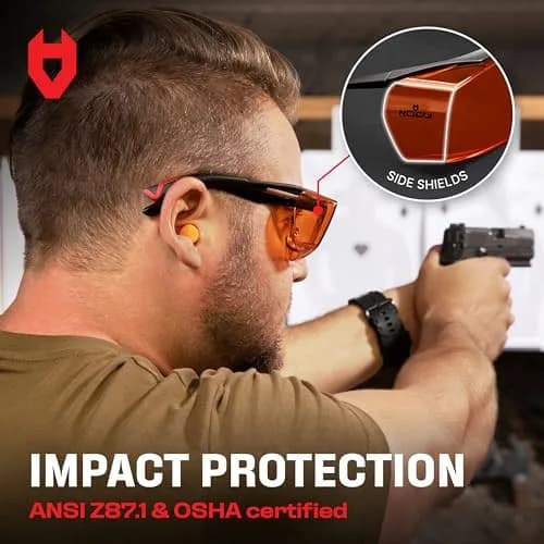 NoCry Blue Light Blocking Safety Glasses Over Eyeglasses — Orange Lens, ANSI Z87.1 Certified, Anti-Fog & Anti-Scratch thumbnail 8