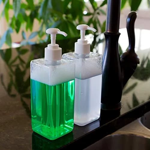 Youngever White 5 Pack 473ml (16 oz) Square Plastic Pump Bottles | Refillable for Lotions, Shampoos & More thumbnail 4