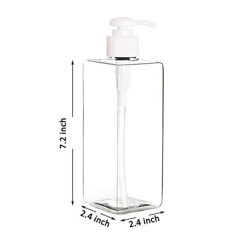 Youngever 5 Pack 16 oz (473 ml) Black Square Plastic Pump Bottles | Refillable for Lotions, Shampoos & More thumbnail 3