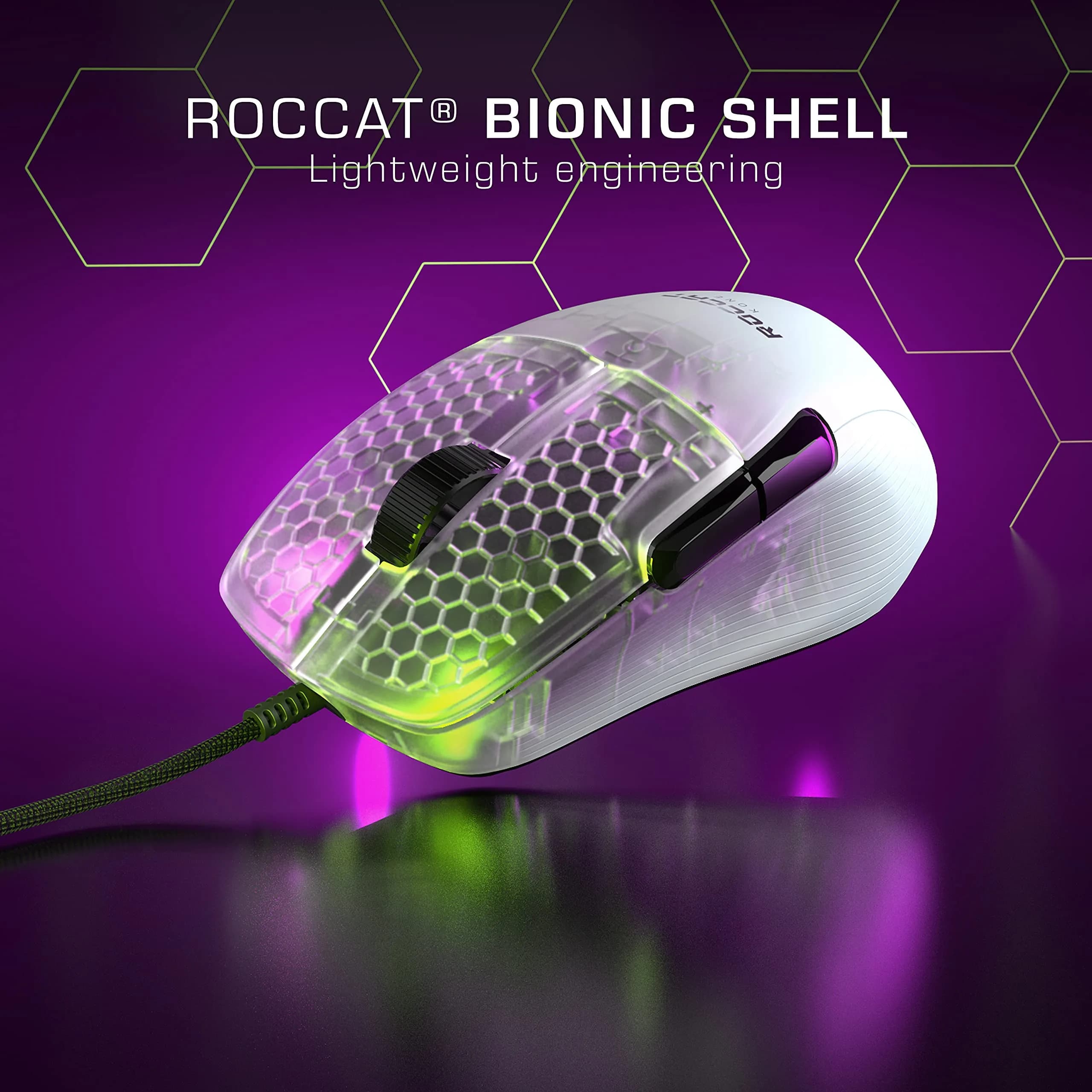 ROCCAT Kone Pro Lightweight Ergonomic Gaming Mouse | 66g, 19K DPI Optical, Titan Switch Optical, AIMO RGB, White - view 3