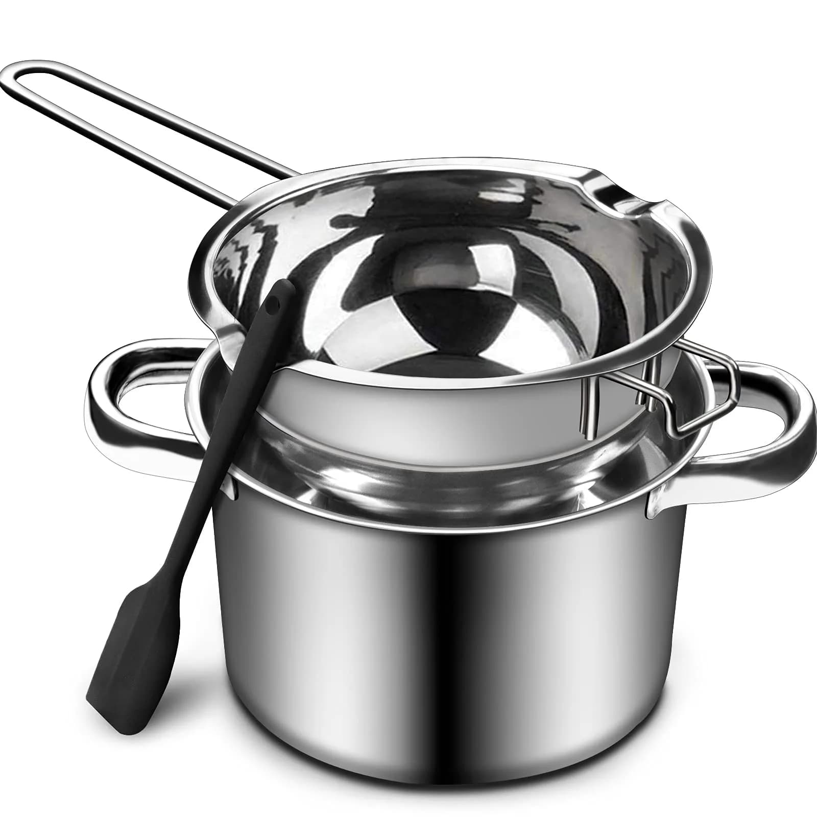 Marsheepy 1000ML (33oz) Double Boiler Melting Pot with 2200ML (2QT) Stainless Steel Pot | Rust-Proof 304 Steel for Chocolate, Wax, Soap Making - main product image