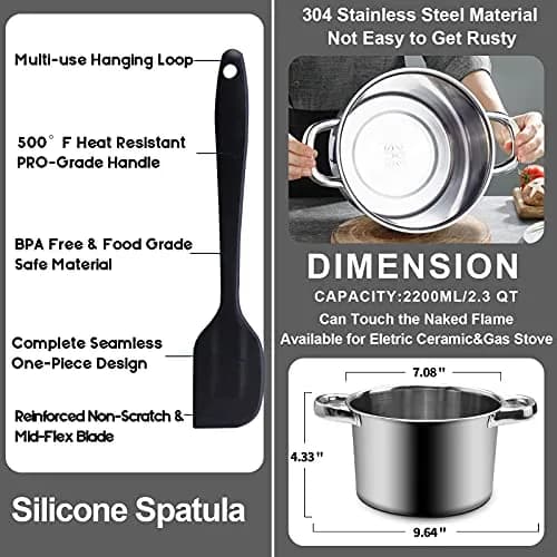 Marsheepy 1000ML (33oz) Double Boiler Melting Pot with 2200ML (2QT) Stainless Steel Pot | Rust-Proof 304 Steel for Chocolate, Wax, Soap Making thumbnail 4