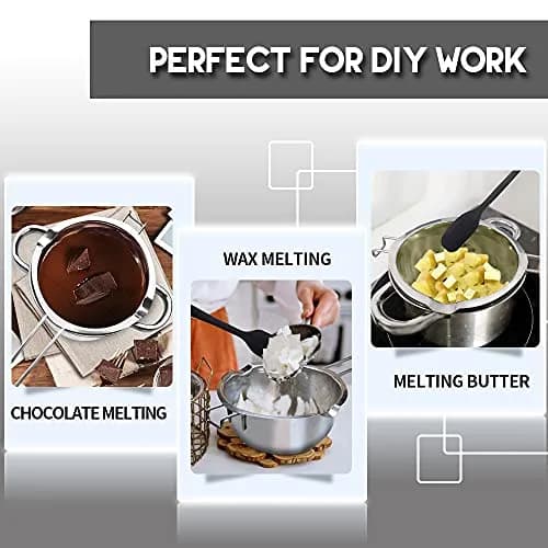Marsheepy 1000ML (33oz) Double Boiler Melting Pot with 2200ML (2QT) Stainless Steel Pot | Rust-Proof 304 Steel for Chocolate, Wax, Soap Making thumbnail 6