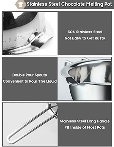 Marsheepy 1000ML (33oz) Double Boiler Melting Pot with 2200ML (2QT) Stainless Steel Pot | Rust-Proof 304 Steel for Chocolate, Wax, Soap Making thumbnail 2