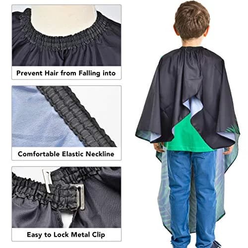 PAMAID Kids Haircut Cape Waterproof Barber Cape Cover, Dinosaur Print 120cm x 100cm | Protects Clothes from Hair & Styling Products thumbnail 7