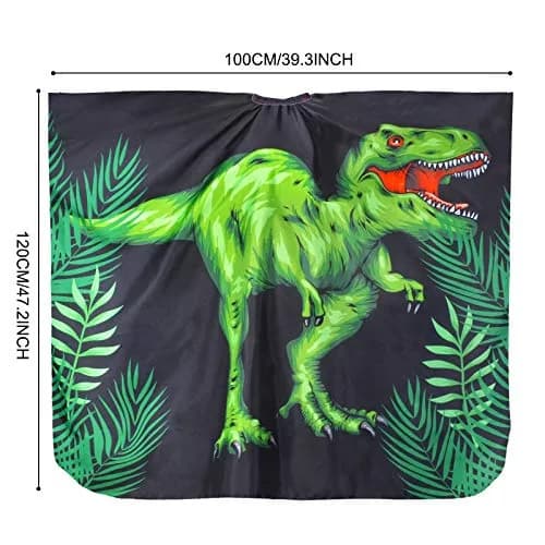 PAMAID Kids Haircut Cape Waterproof Barber Cape Cover, Dinosaur Print 120cm x 100cm | Protects Clothes from Hair & Styling Products thumbnail 2