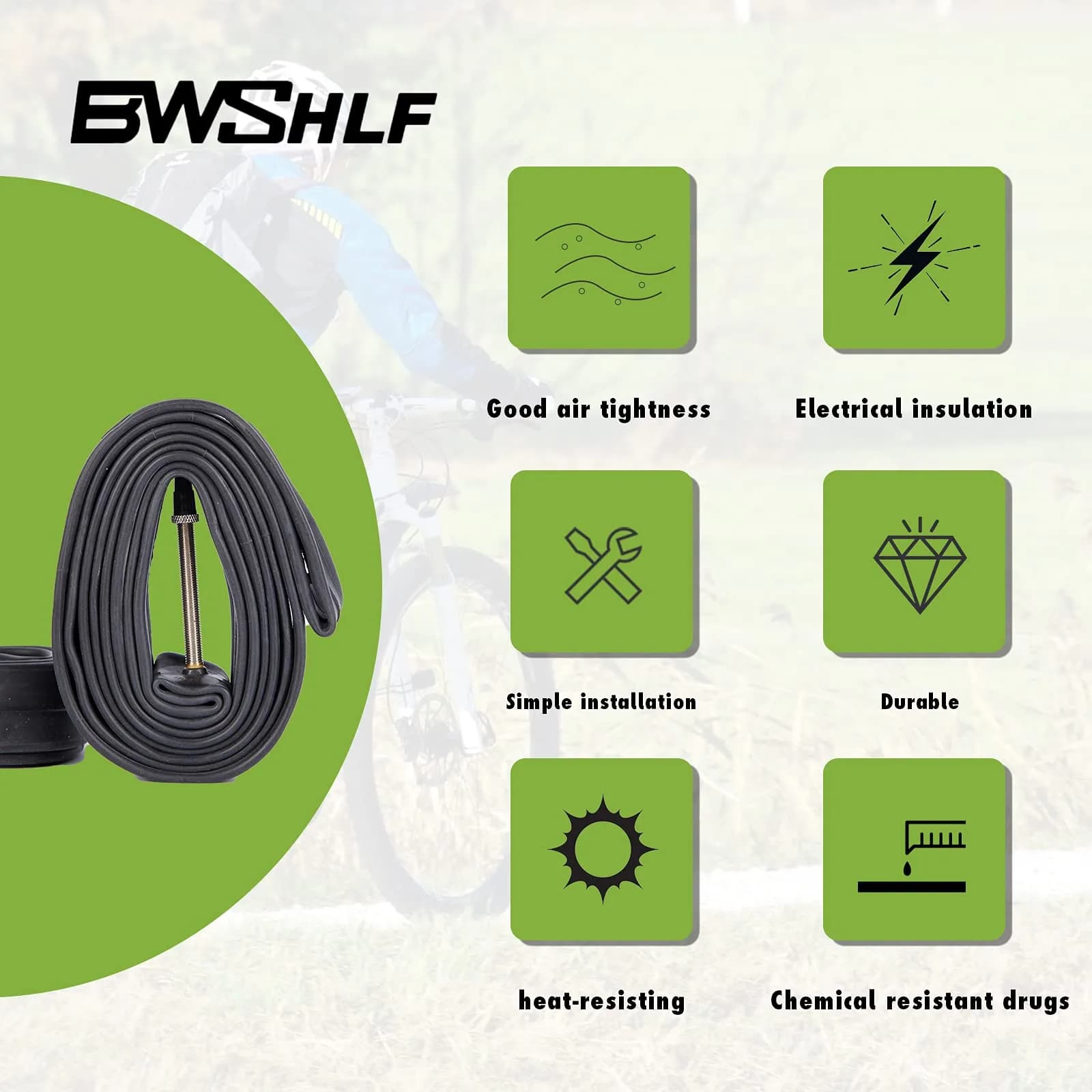 BWSHLF Bike Inner Tube 700x25/32C Presta Valve 60mm (2 Pack) | Road Bike Replacement Tube - view 2