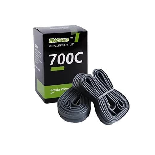 BWSHLF 700x25-32c Road Bike Inner Tube with 48mm Presta Valve, 2-Pack 28" (700c) Butyl Rubber Tube | Puncture Repair thumbnail 1