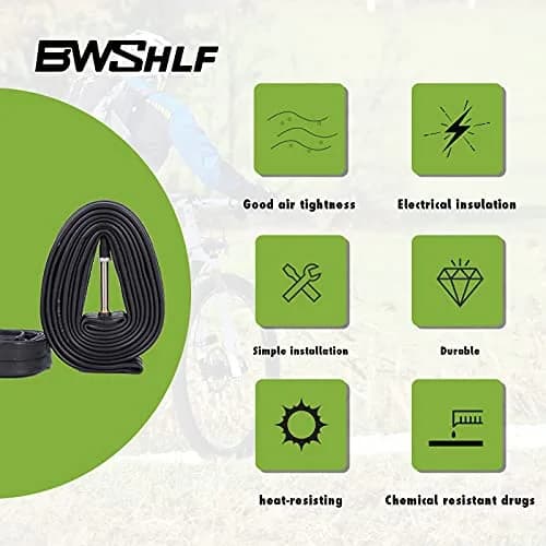 BWSHLF 700x25-32c Road Bike Inner Tube with 48mm Presta Valve, 2-Pack 28" (700c) Butyl Rubber Tube | Puncture Repair thumbnail 2