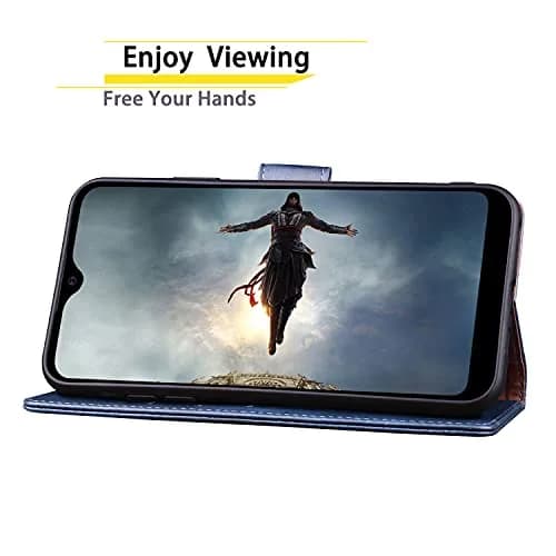 SUANPOT RFID Blocking Wallet Case for Samsung Galaxy A32 5G with Card Holder & Flip Folio | Blue thumbnail 6