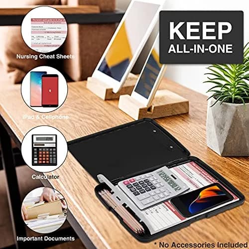 Sooez Clipboard with Storage 37cm (14.5in) | Holds 200+ Sheets, Pen Holder, Black thumbnail 6