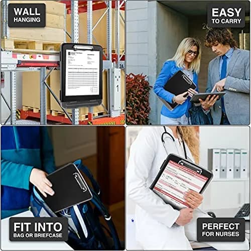 Sooez Clipboard with Storage 37cm (14.5in) | Holds 200+ Sheets, Pen Holder, Black thumbnail 8