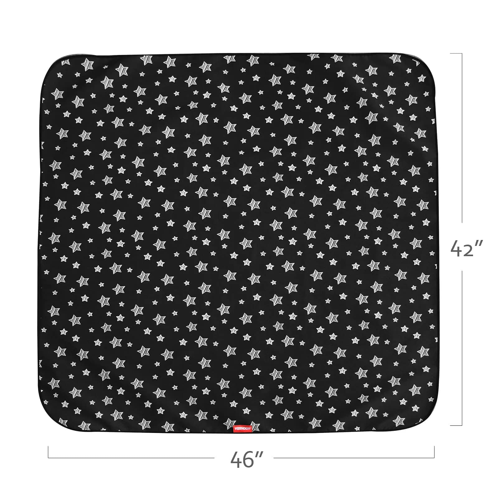 Moonsea Black Star High Chair Mat 117cm x 107cm (46" x 42") | Waterproof & Machine Washable Splat Mat for Floors & Tables - view 5