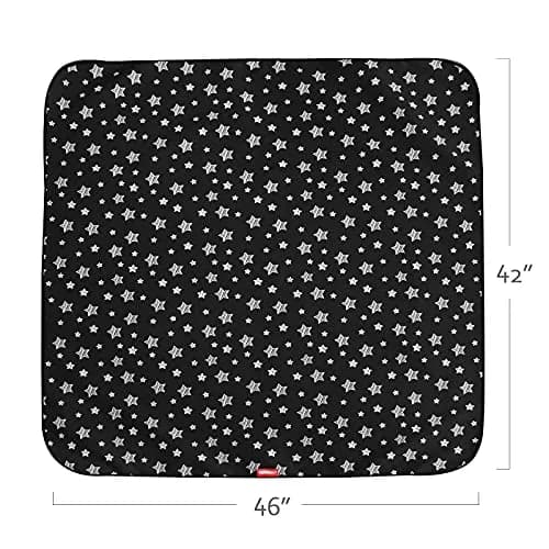 Moonsea Black Star High Chair Mat 117cm x 107cm (46" x 42") | Waterproof & Machine Washable Splat Mat for Floors & Tables thumbnail 5
