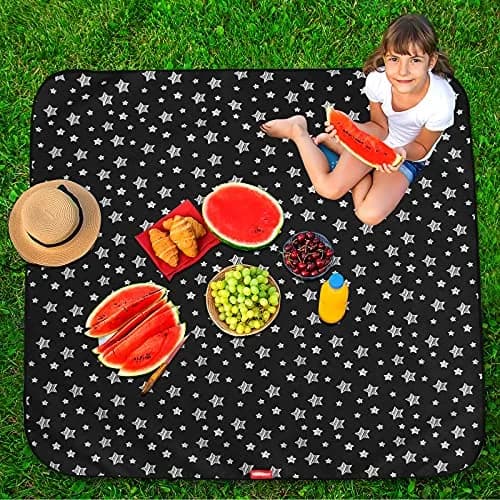 Moonsea Black Star High Chair Mat 117cm x 107cm (46" x 42") | Waterproof & Machine Washable Splat Mat for Floors & Tables thumbnail 7