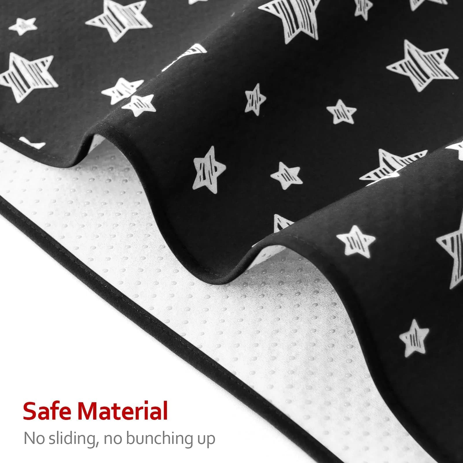 Moonsea Black Star High Chair Mat 117cm x 107cm (46" x 42") | Waterproof & Machine Washable Splat Mat for Floors & Tables - view 2