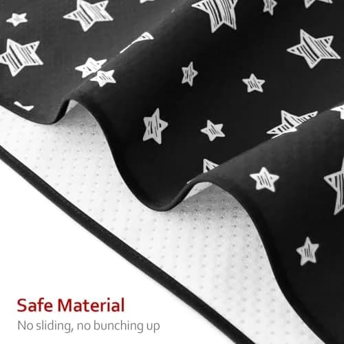 Moonsea Black Star High Chair Mat 117cm x 107cm (46" x 42") | Waterproof & Machine Washable Splat Mat for Floors & Tables thumbnail 2