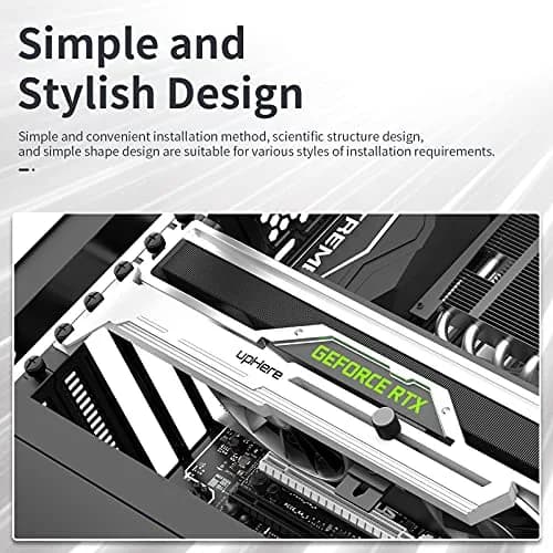 upHere G276WT White Graphics Card GPU Brace Support Bracket | Adjustable Length and Height Support thumbnail 4