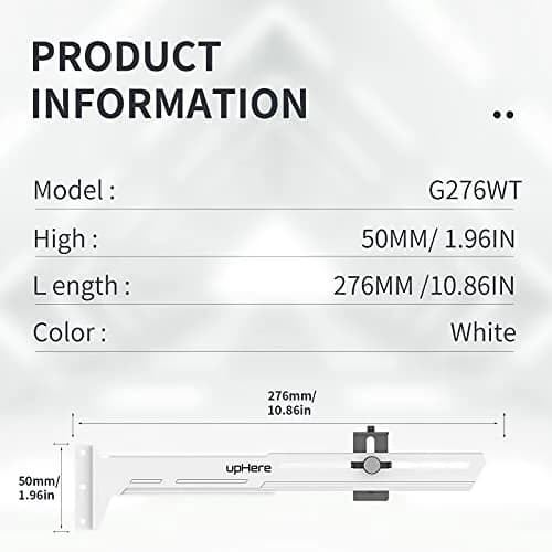 upHere G276WT White Graphics Card GPU Brace Support Bracket | Adjustable Length and Height Support thumbnail 5