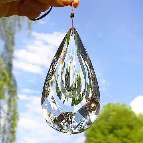 YU FENG Clear Crystal Prism Suncatcher 12.7cm (5 inch) | Rainbow Maker for Windows & Gardens thumbnail 1