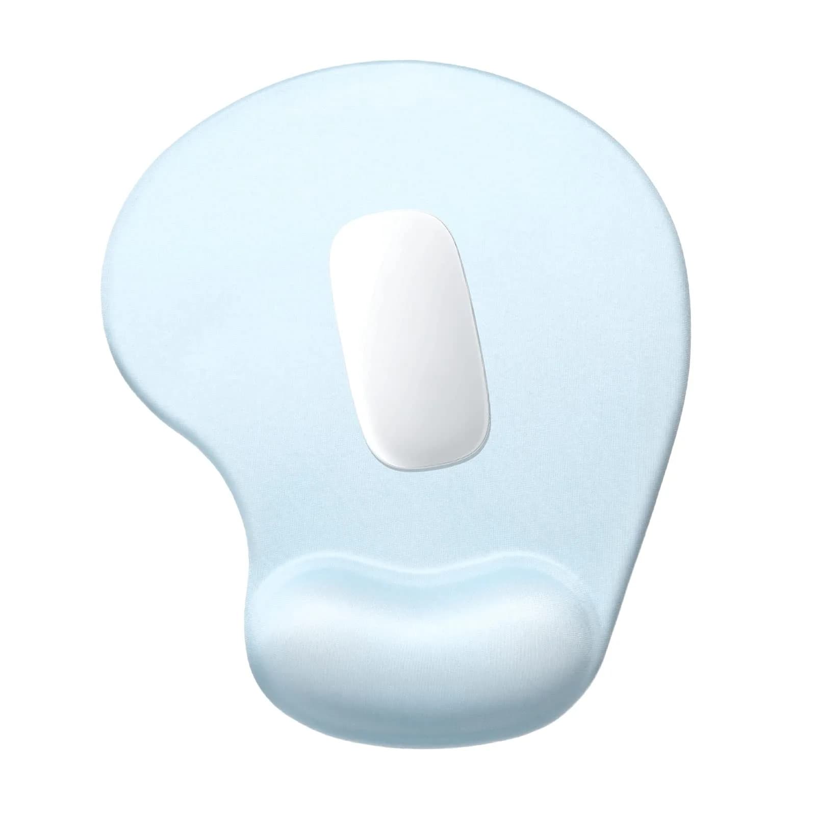 Hsurbtra Ergonomic Mouse Pad with Wrist Rest Support | Gel Mouse Pad with Non-Slip PU Base for Pain Relief, Office & Gaming, Sky Blue