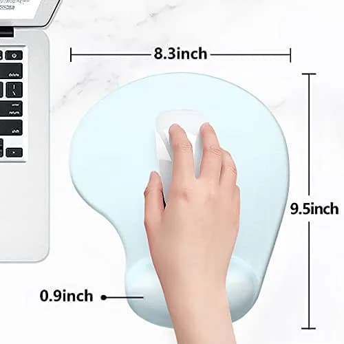 Hsurbtra Ergonomic Mouse Pad with Wrist Rest Support | Gel Mouse Pad with Non-Slip PU Base for Pain Relief, Office & Gaming, Sky Blue thumbnail 6
