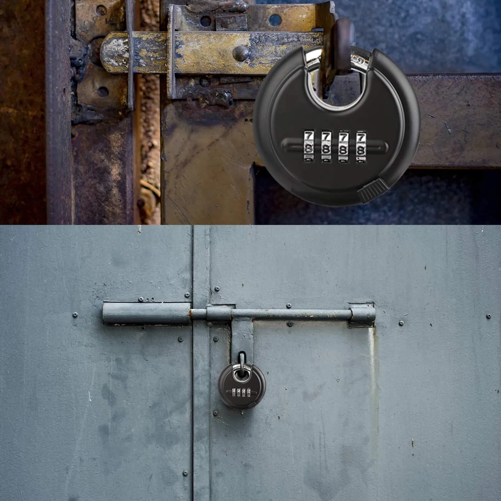 DAYGOS Black 4-Digit Combination Disc Padlock 10mm (3/8-in) Shackle | Heavy Duty Weatherproof Outdoor Lock - view 9