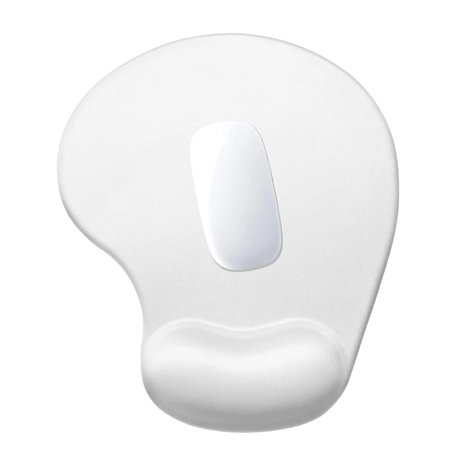 Hsurbtra Ergonomic Mouse Pad with Wrist Rest Support | Gel Mouse Pad for Pain Relief Ivory White — Ivory White