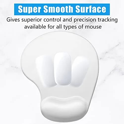 Hsurbtra Ergonomic Mouse Pad with Wrist Rest Support | Gel Mouse Pad for Pain Relief Ivory White thumbnail 4