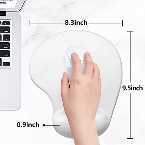 Hsurbtra Ergonomic Mouse Pad with Wrist Rest Support | Gel Mouse Pad for Pain Relief Ivory White thumbnail 6