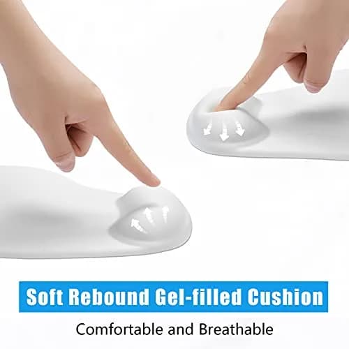 Hsurbtra Ergonomic Mouse Pad with Wrist Rest Support | Gel Mouse Pad for Pain Relief Ivory White thumbnail 3