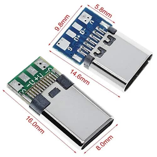ANMBEST 10PCS USB 3.1 Type C Connector 24 Pins Male Female Plug Socket | 5Gbps Data Transfer & 3A Charging thumbnail 4