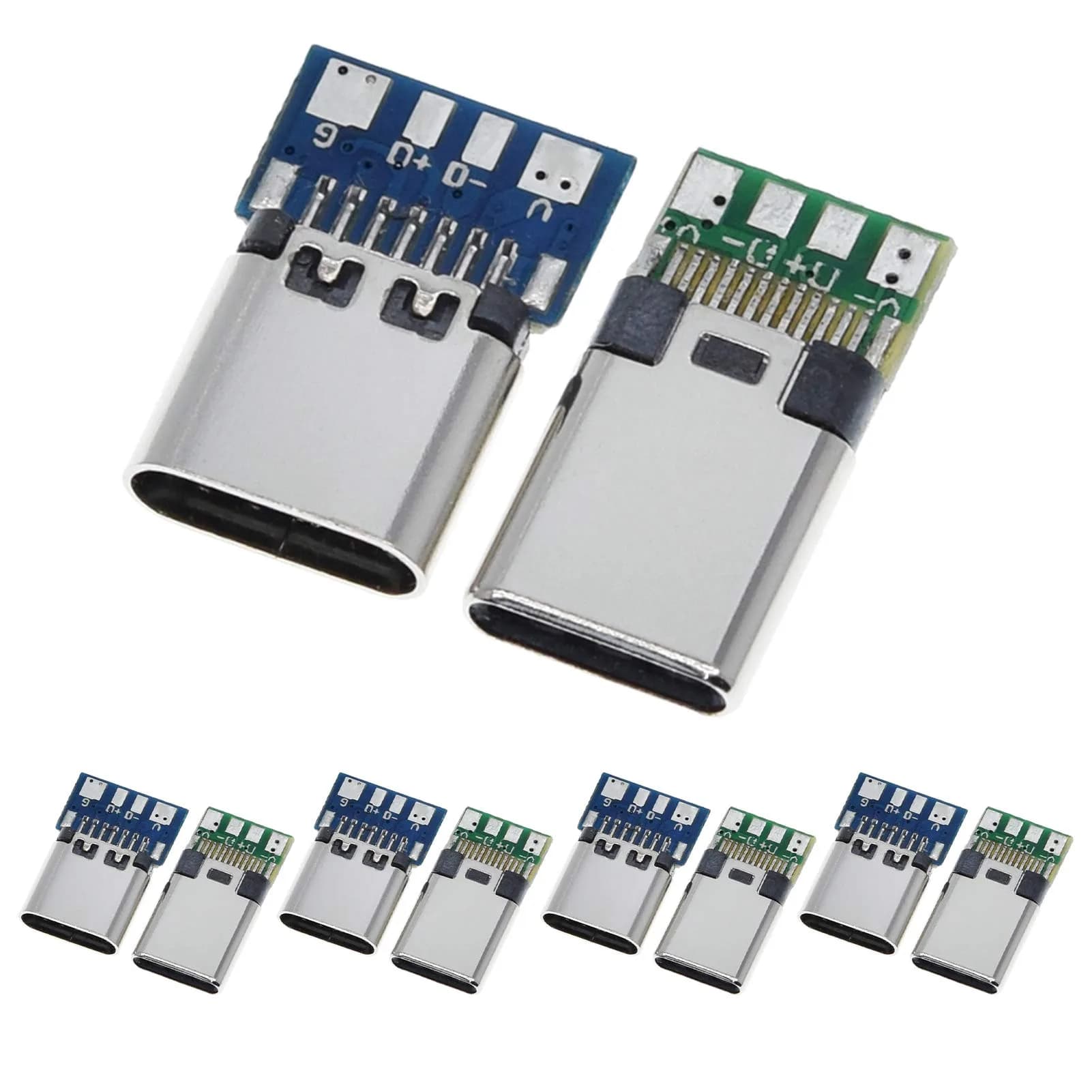 ANMBEST 10PCS USB 3.1 Type C Connector 24 Pins Male Female Plug Socket | 5Gbps Data Transfer & 3A Charging - main product image