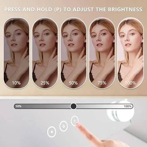NUSVAN Vanity Mirror with Lights, 3 Color Modes, 10X Magnification, Touch Control, 360° Rotation, White | Adjustable Brightness for Flawless Makeup thumbnail 3