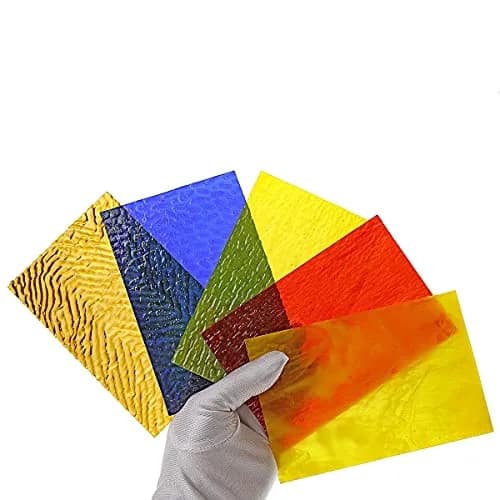 Lanyani Iridescent Stained Glass Sheets 4x6 Inches (12-Pack) | Cathedral Art Glass for Mosaic Work Craft thumbnail 5