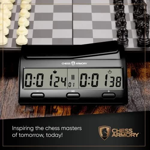 Chess Armory Advanced Digital Chess Clock Timer with Bonus Time Features | Portable Tournament Timer for 2 Player Games thumbnail 4