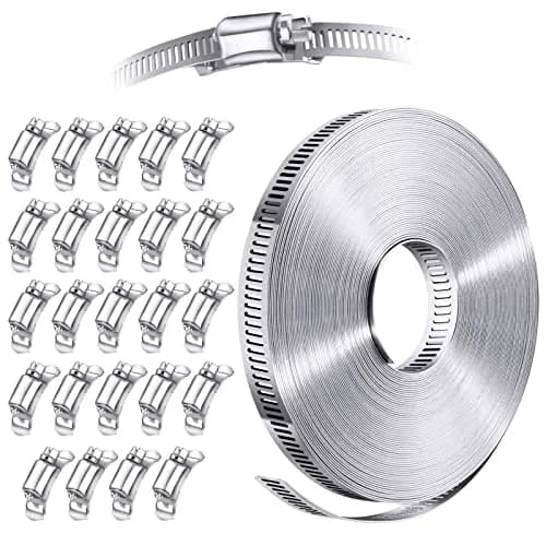 Steelsoft Stainless Steel Worm Gear Hose Clamp Kit | Cut-To-Fit 50ft Strap + 24 Fasteners | 2.5" to 190" Diameter Range thumbnail 1