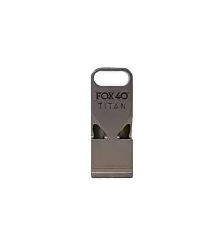 Fox 40 Titan Premium Dual Tone Titanium Whistle - Titanium | Powerful, Lightweight & Corrosion Resistant thumbnail 1