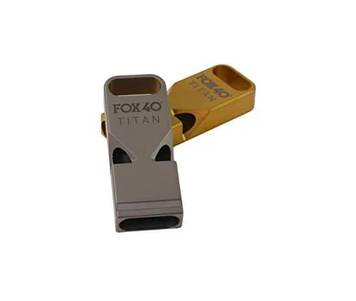 Fox 40 Titan Premium Dual Tone Titanium Whistle - Titanium | Powerful, Lightweight & Corrosion Resistant thumbnail 2