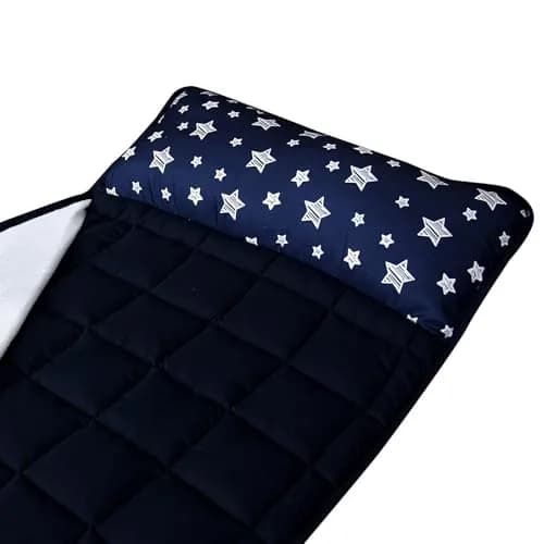 Moonsea Toddler Nap Mat with Pillow and Fleece Minky Blanket Navy | Soft, Breathable, All Seasons (70-120 chars) thumbnail 2