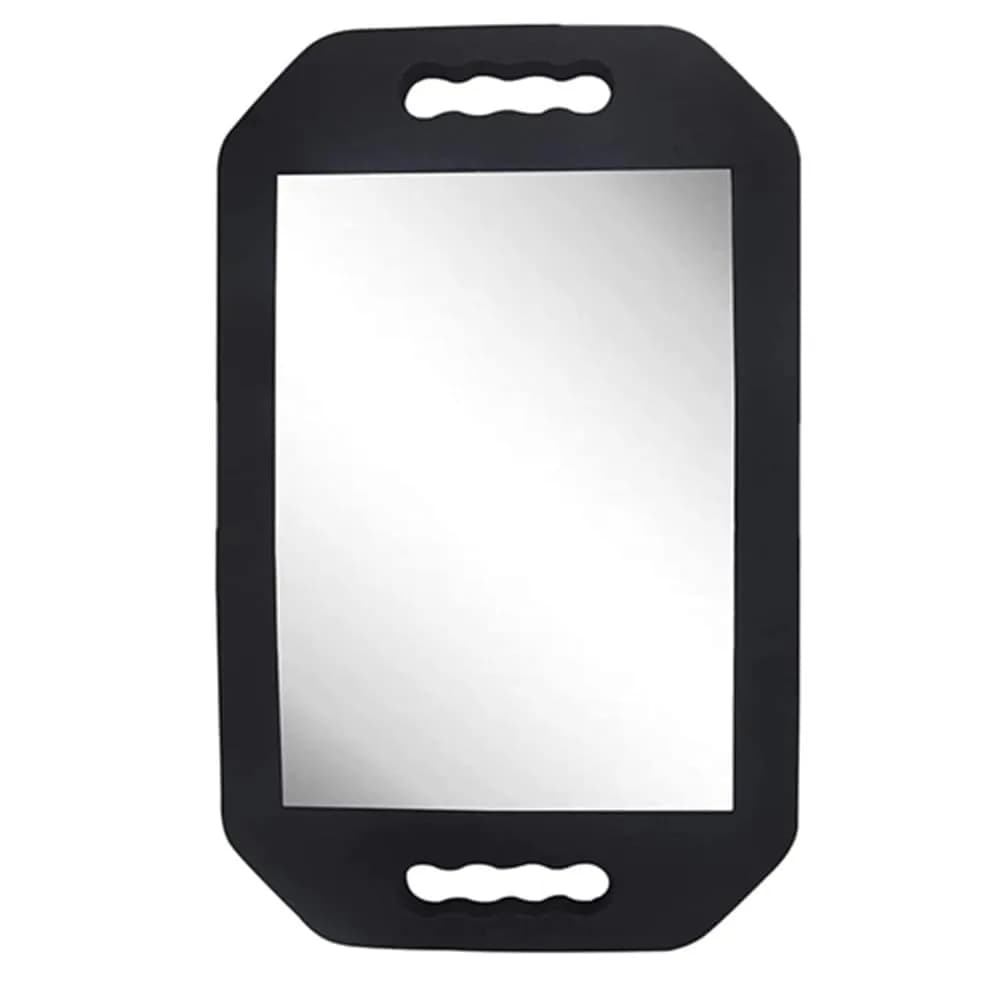 mpowtech Large Hand Held Barber Mirror 41cm (16.14") with Double Handles | Unbreakable Tempered Glass Salon Mirror - main product image