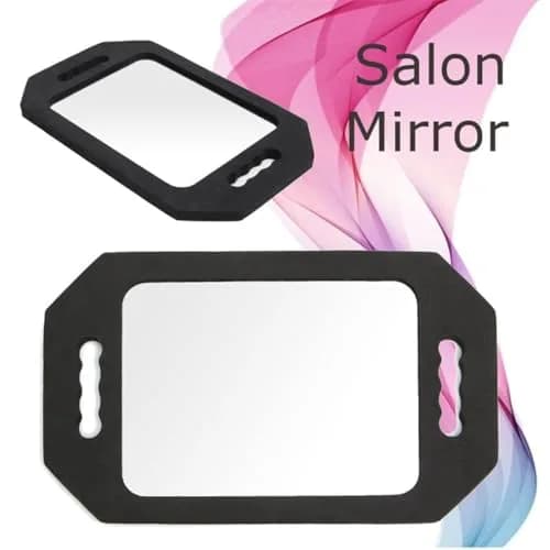 mpowtech Large Hand Held Barber Mirror 41cm (16.14") with Double Handles | Unbreakable Tempered Glass Salon Mirror thumbnail 6