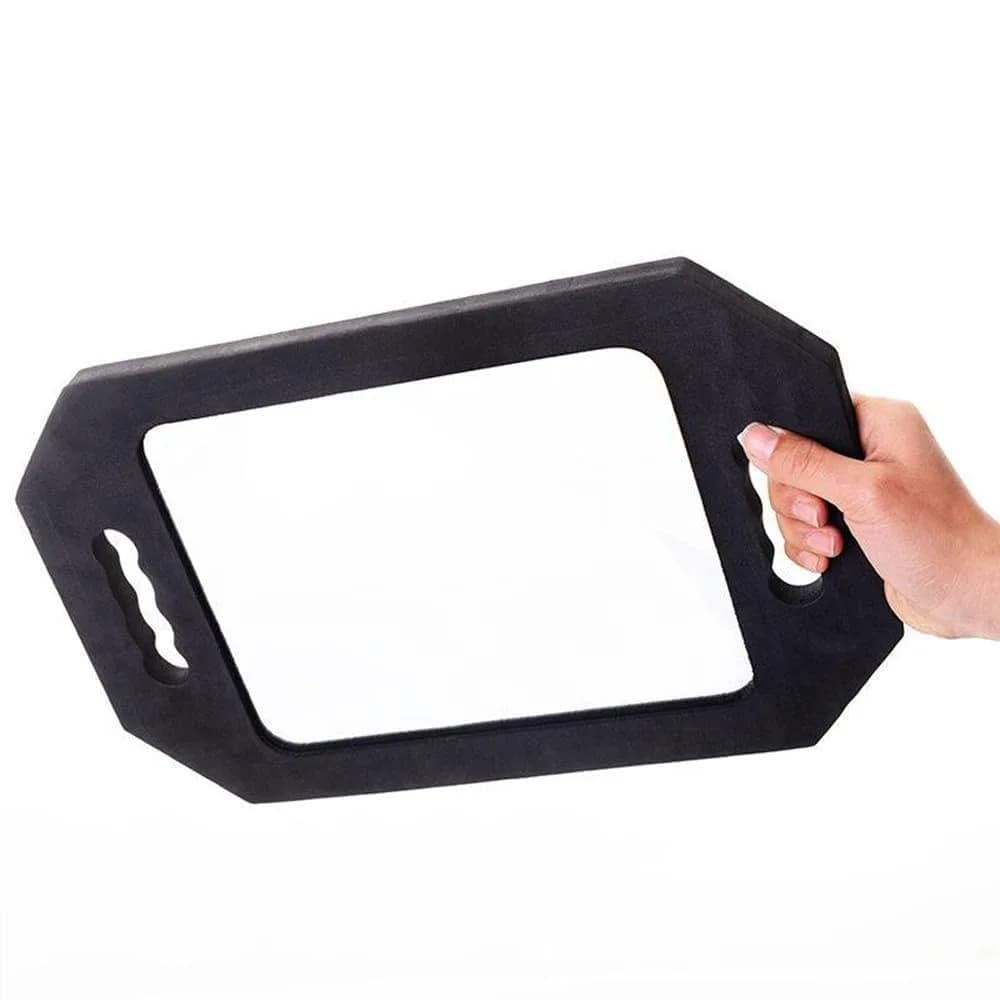 mpowtech Large Hand Held Barber Mirror 41cm (16.14") with Double Handles | Unbreakable Tempered Glass Salon Mirror - view 7