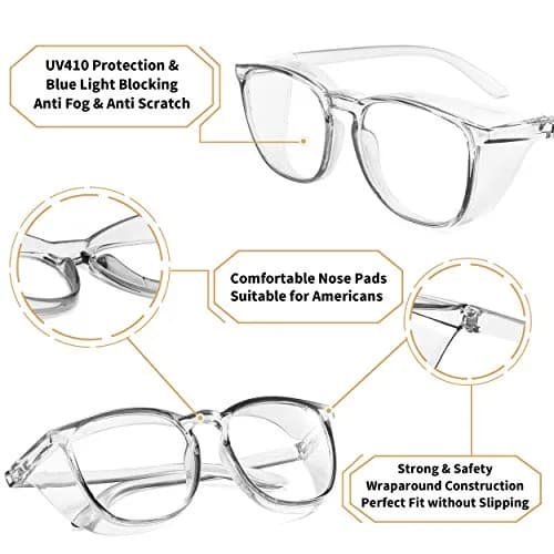 Alsenor Anti-Fog Safety Glasses with Blue Light Blocking & UV Protection | Medium thumbnail 4