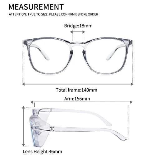 Alsenor Anti-Fog Safety Glasses with Blue Light Blocking & UV Protection | Clear Polycarbonate Lenses (Medium) thumbnail 5